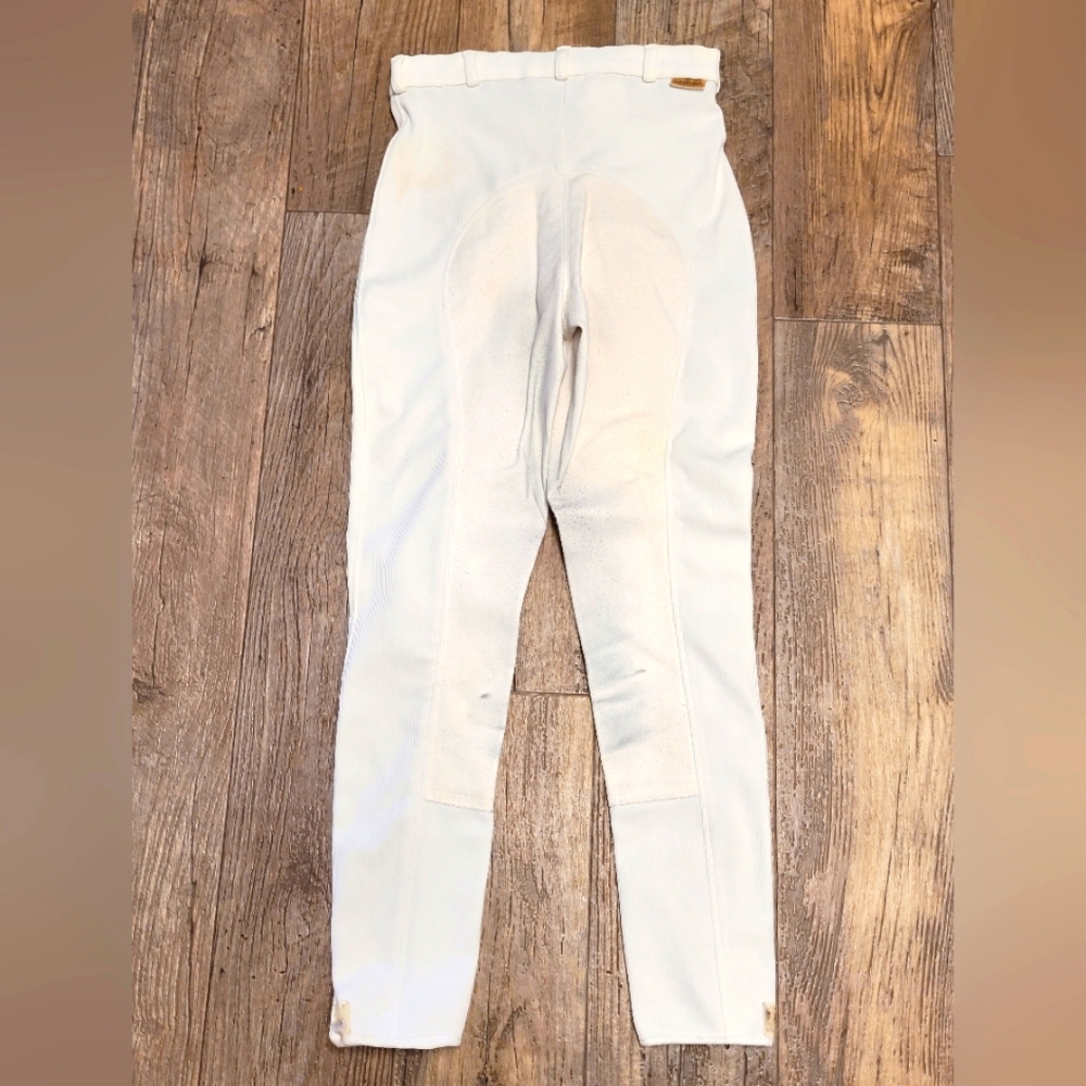 Tuff Riders Equestrian riding pants white some spots 26 long